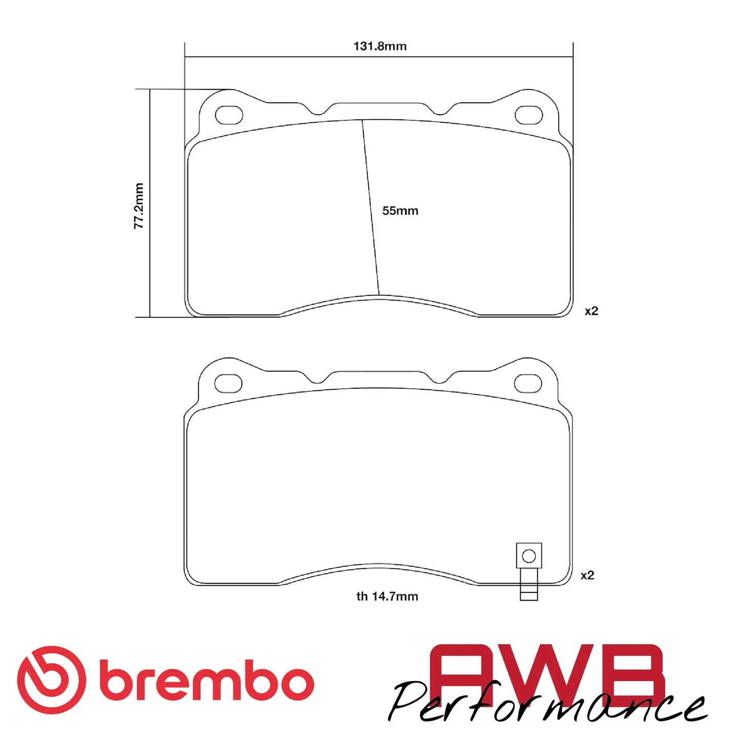 Insignia A Sports Tourer VXR 2.8T V6 - Brembo Sport HP2 Front Brake Pads (355mm) Brembo