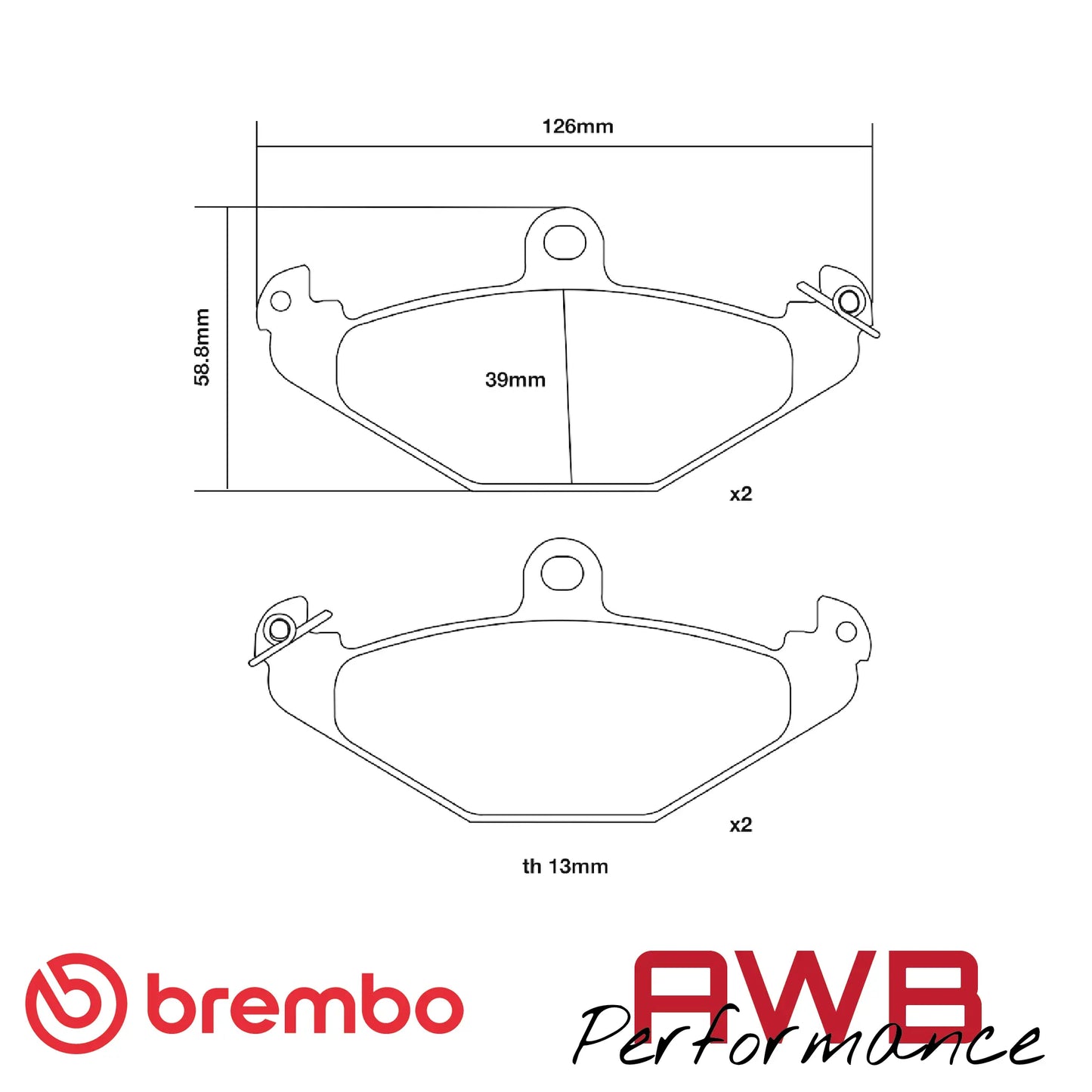 VX220 2.2 - Brembo Sport HP2 Rear Brake Pads (288mm) Brembo