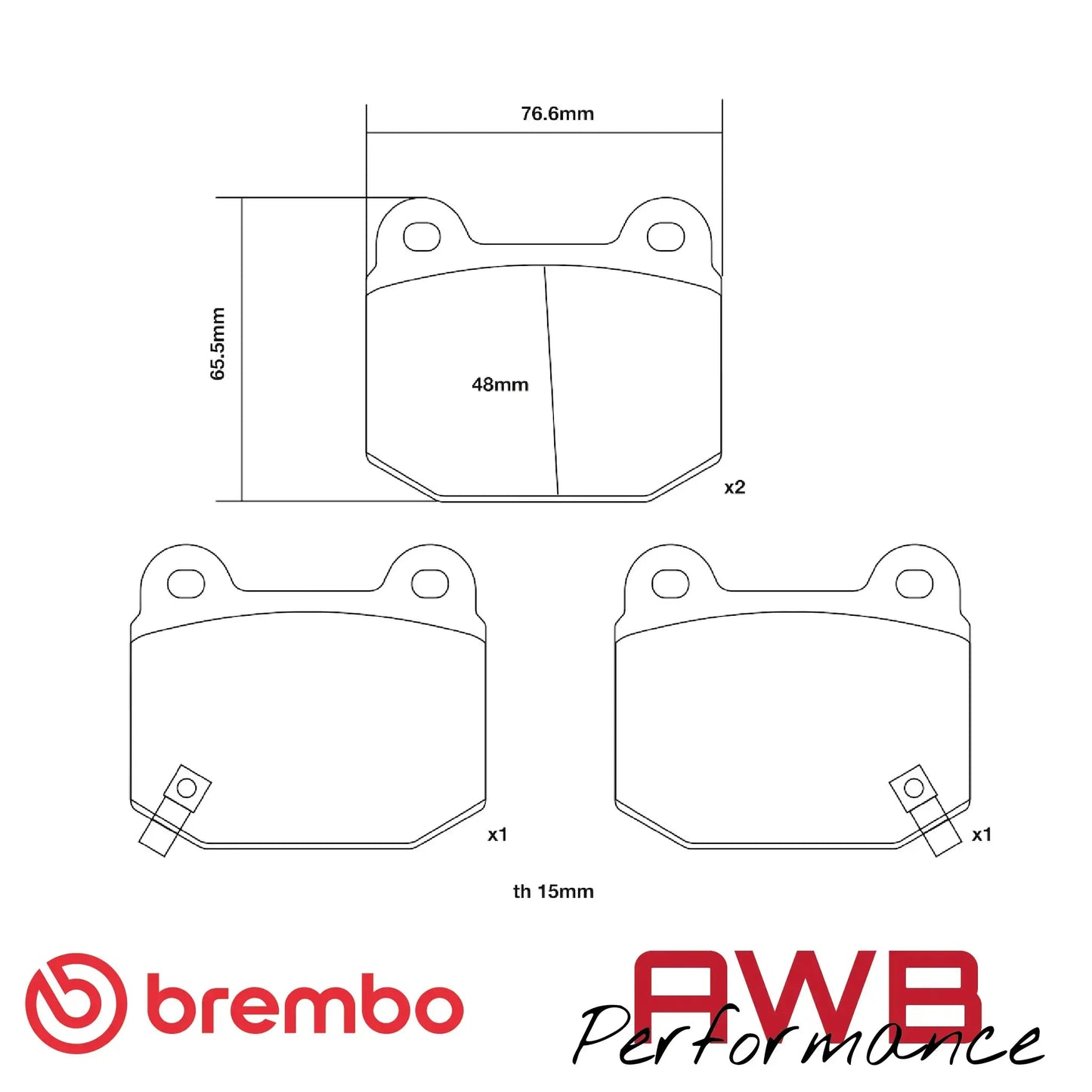 VX220 2.2 - Brembo Sport HP2 Front Brake Pads (288mm) Brembo