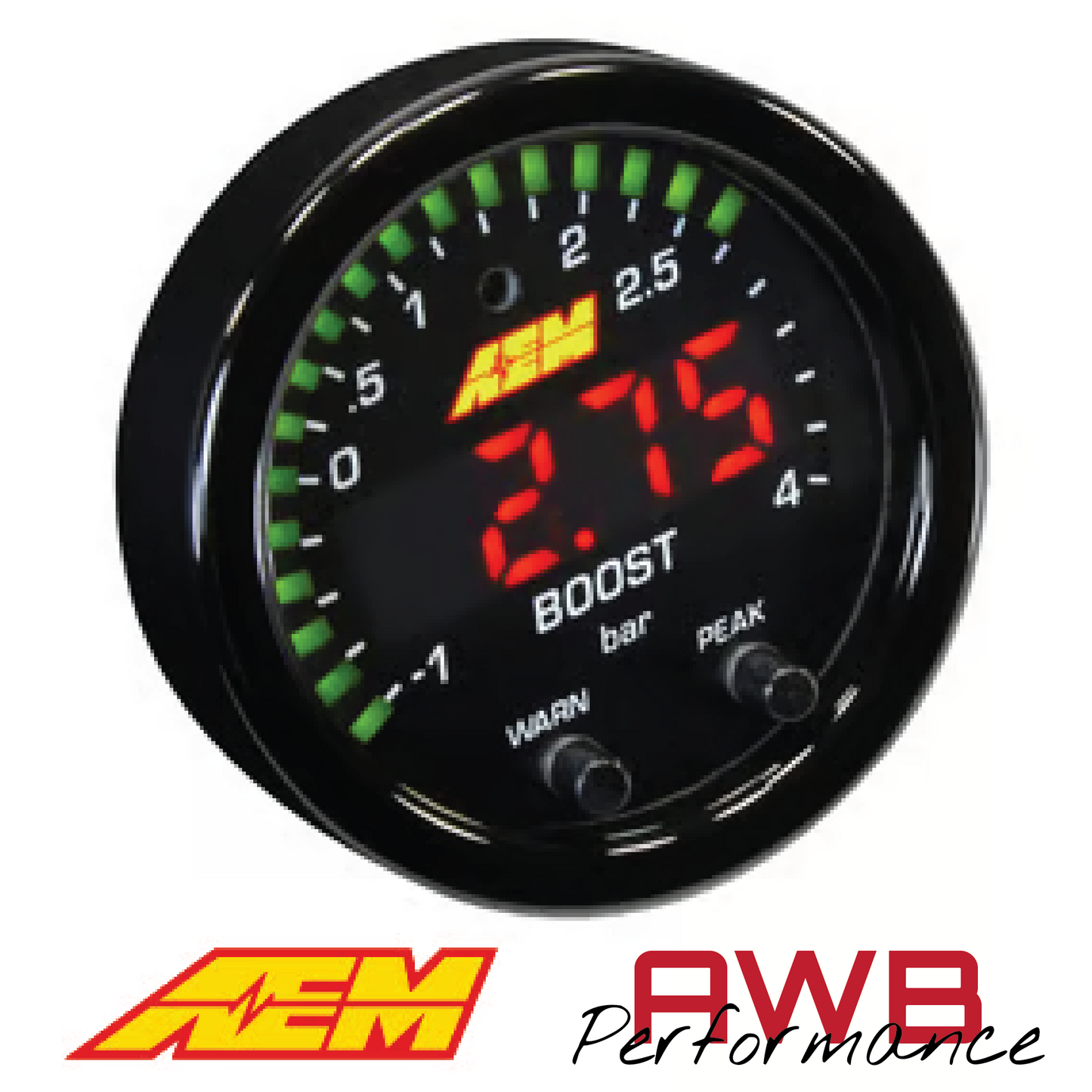 AEM X-Series Boost Pressure Gauge Kits - 30-0306 / 30-0308