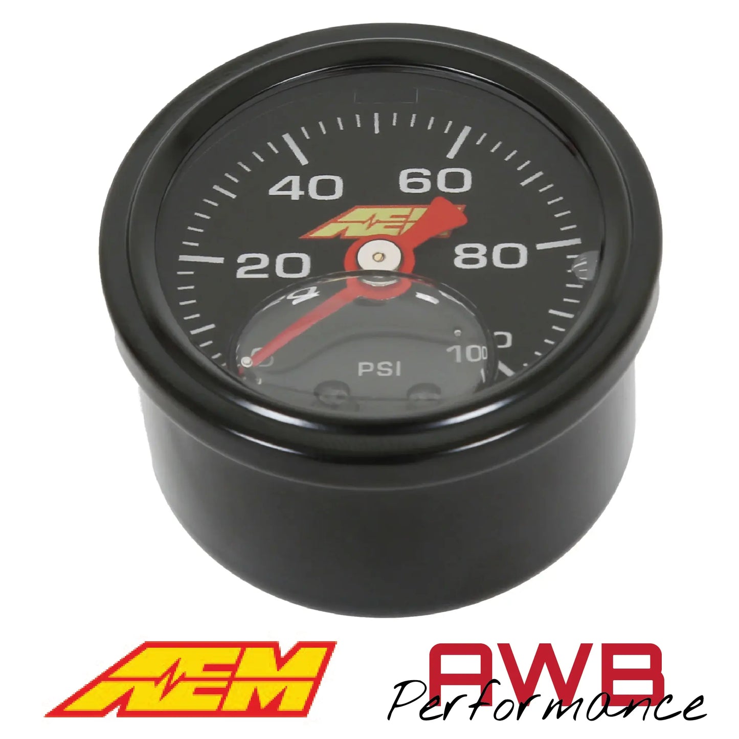 AEM 0-100 PSI Liquid-Filled Pressure Gauge (1/8th NPT) - 30-2135-100 AEM