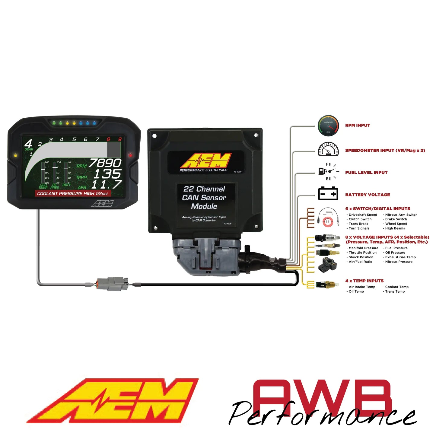 AEM 22 Channel CAN Sensor Module - 30-2212 AEM