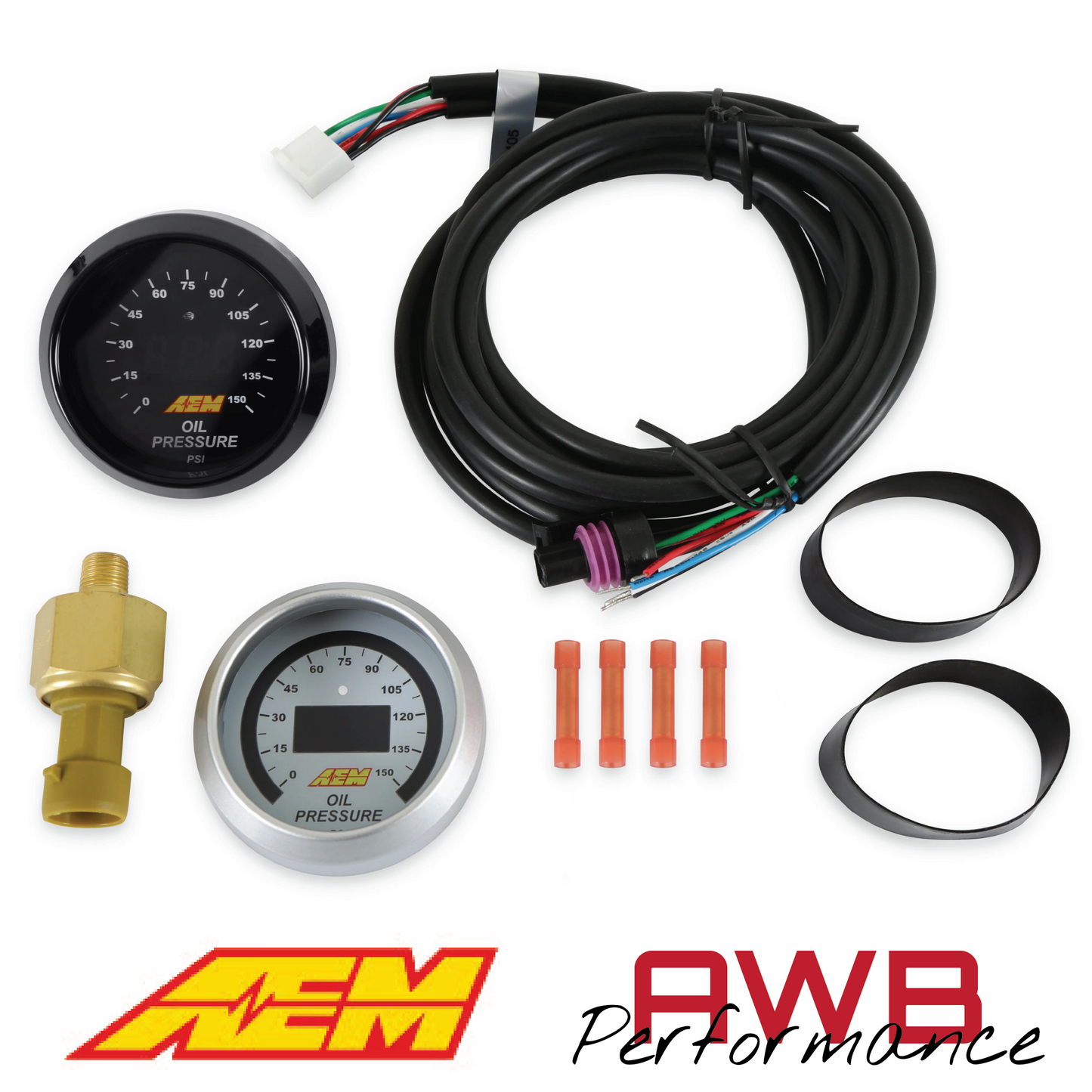 AEM Classic Digital 150 PSI OIL Pressure Gauge Kit - 30-4407