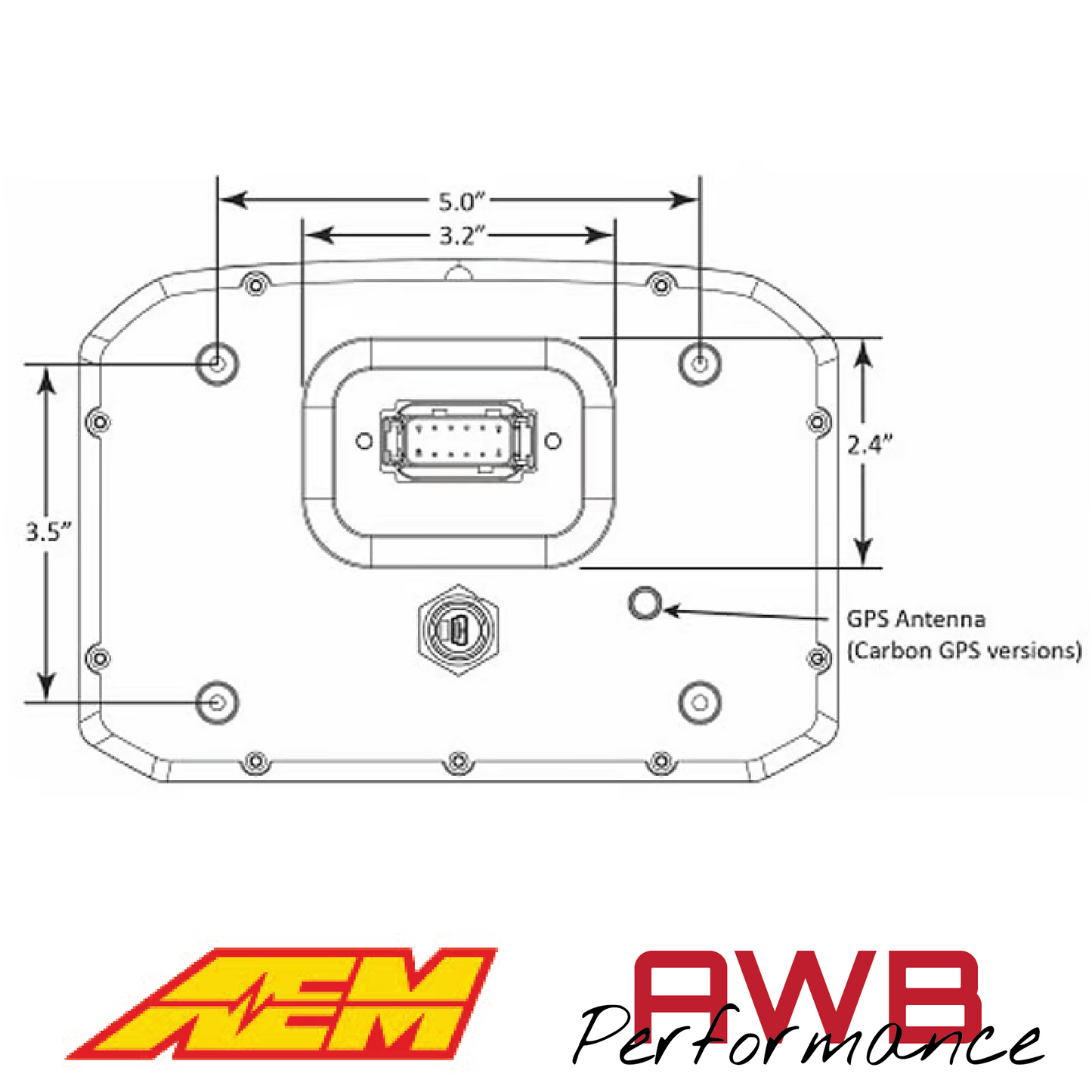 AEM CD-7G Carbon Non-Logging Display with Internal GPS - 30-5702