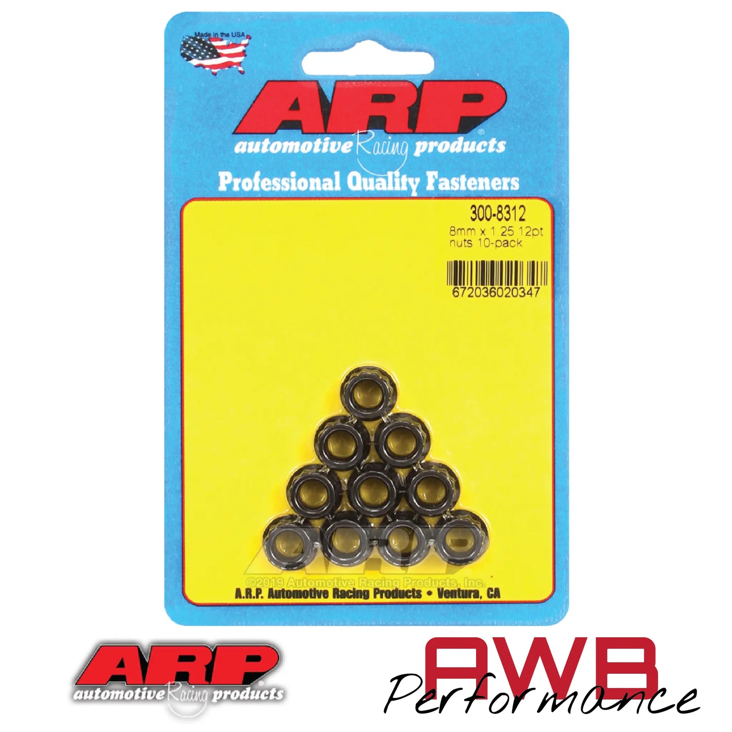 ARP 8740 Chromoly M8 x 1.25 12pt, Nut Kit - 300-8312 ARP