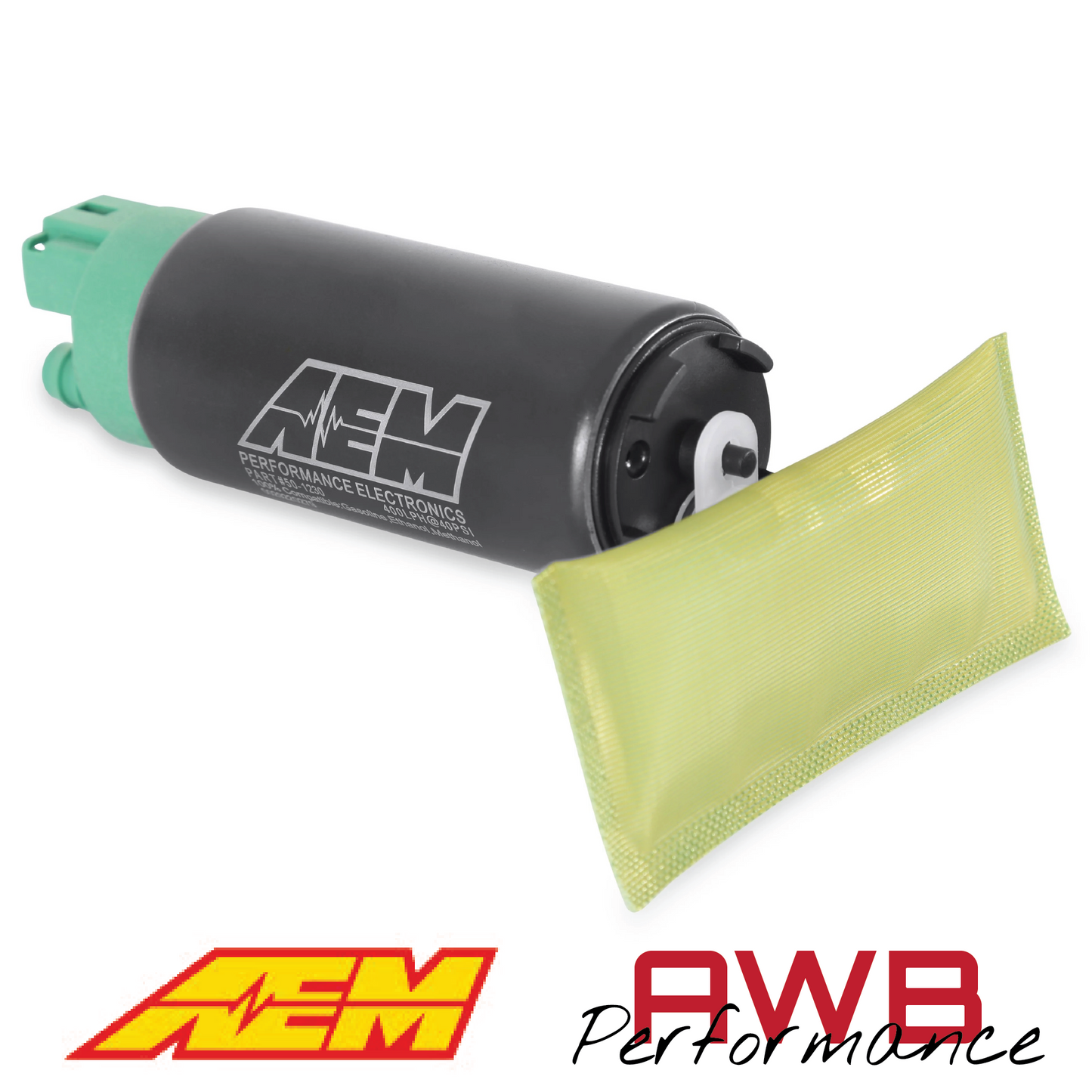 AEM 400LPH E85-Compatible High Flow In-Tank Fuel Pump - Double Barb - 50-1230
