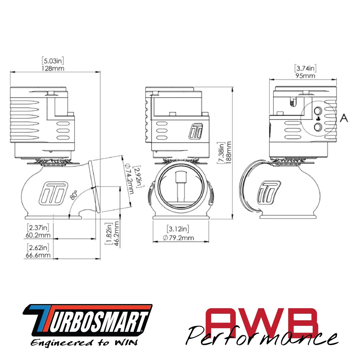 Turbosmart GenV Electronic PowerGate60 External Wastegate Turbosmart