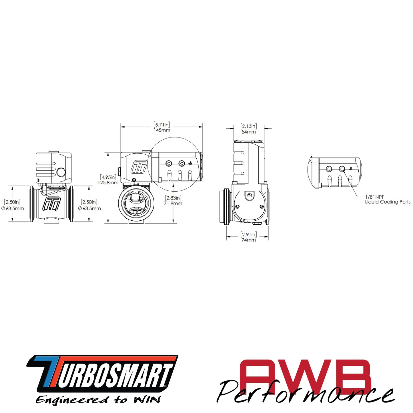 Turbosmart ESG40 Electronic StraightGate40 External Wastegate Turbosmart