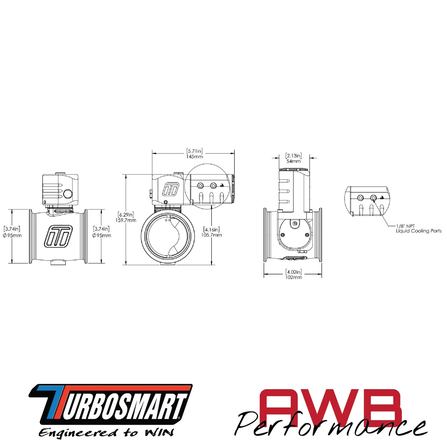 Turbosmart ESG76 Electronic StraightGate76 External Wastegate Turbosmart