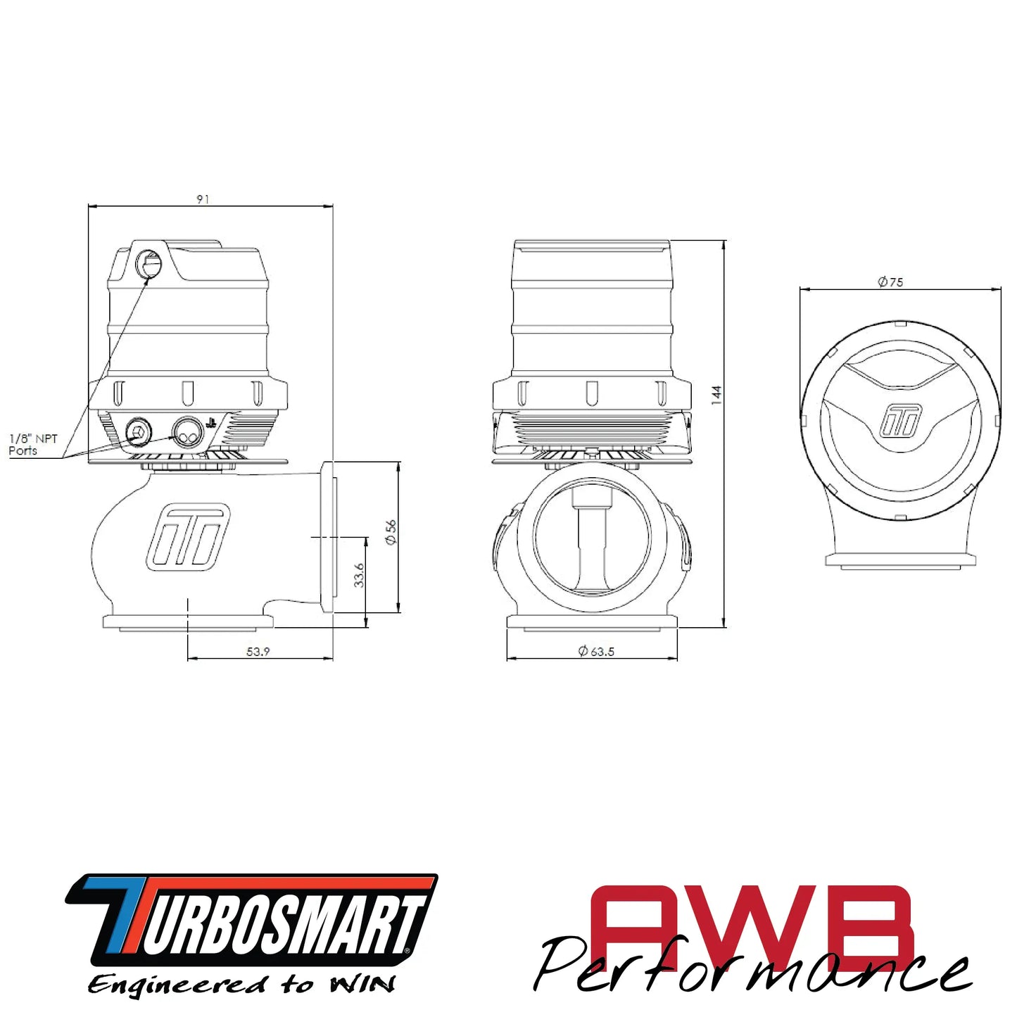 Turbosmart GenV HyperGate45 External Wastegate Turbosmart