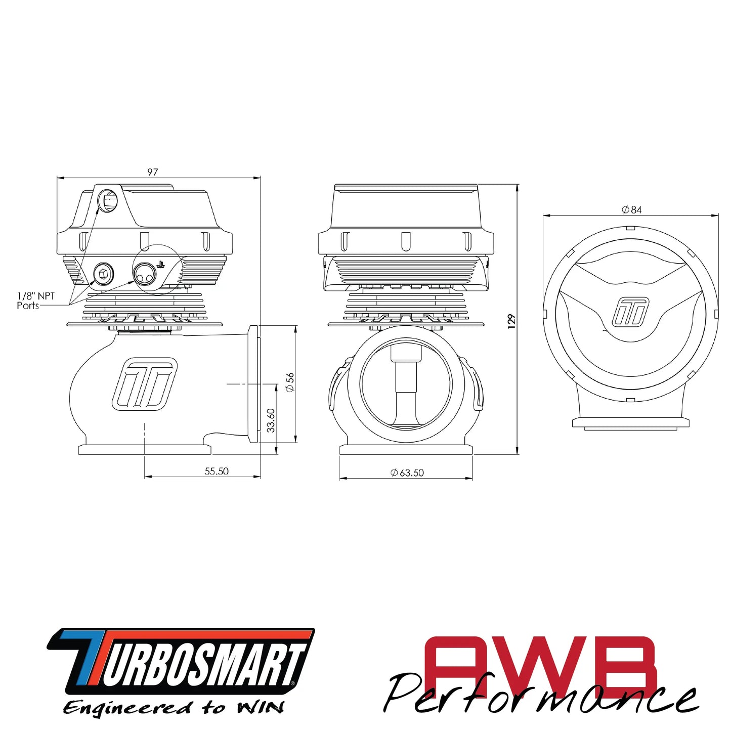 Turbosmart GenV HyperGate45M ‘Motorsport’ External Wastegate Turbosmart