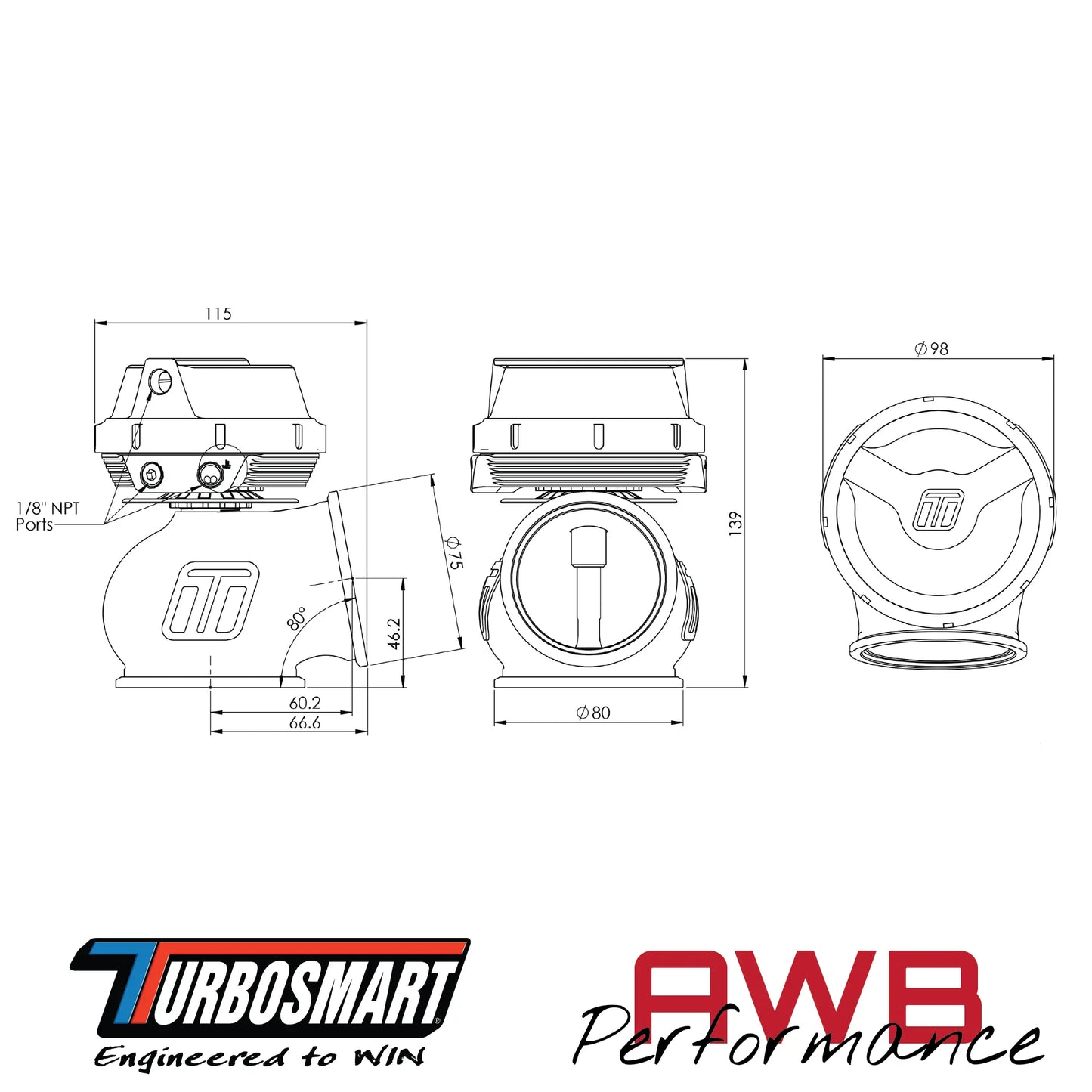Turbosmart GenV PowerGate60 External Wastegate Turbosmart