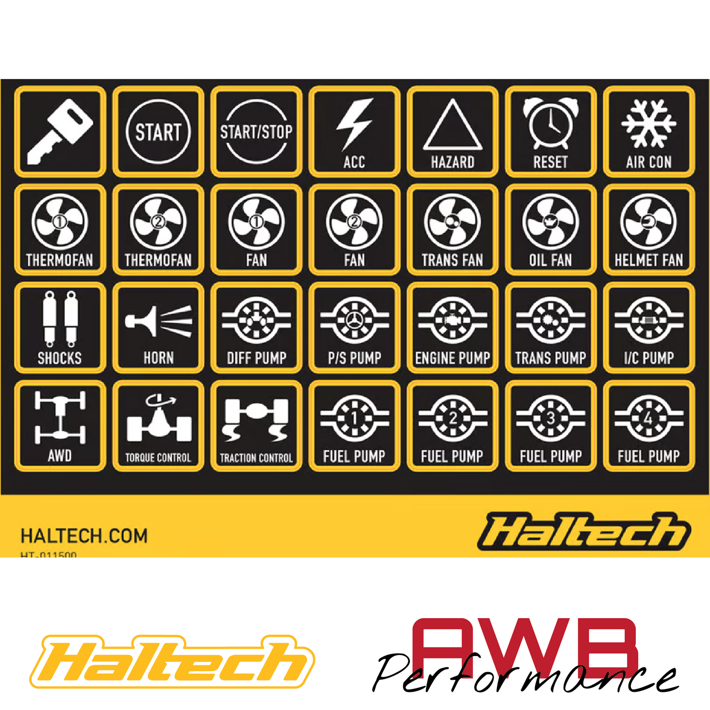 Haltech CAN Keypad Label Set - HT-011500