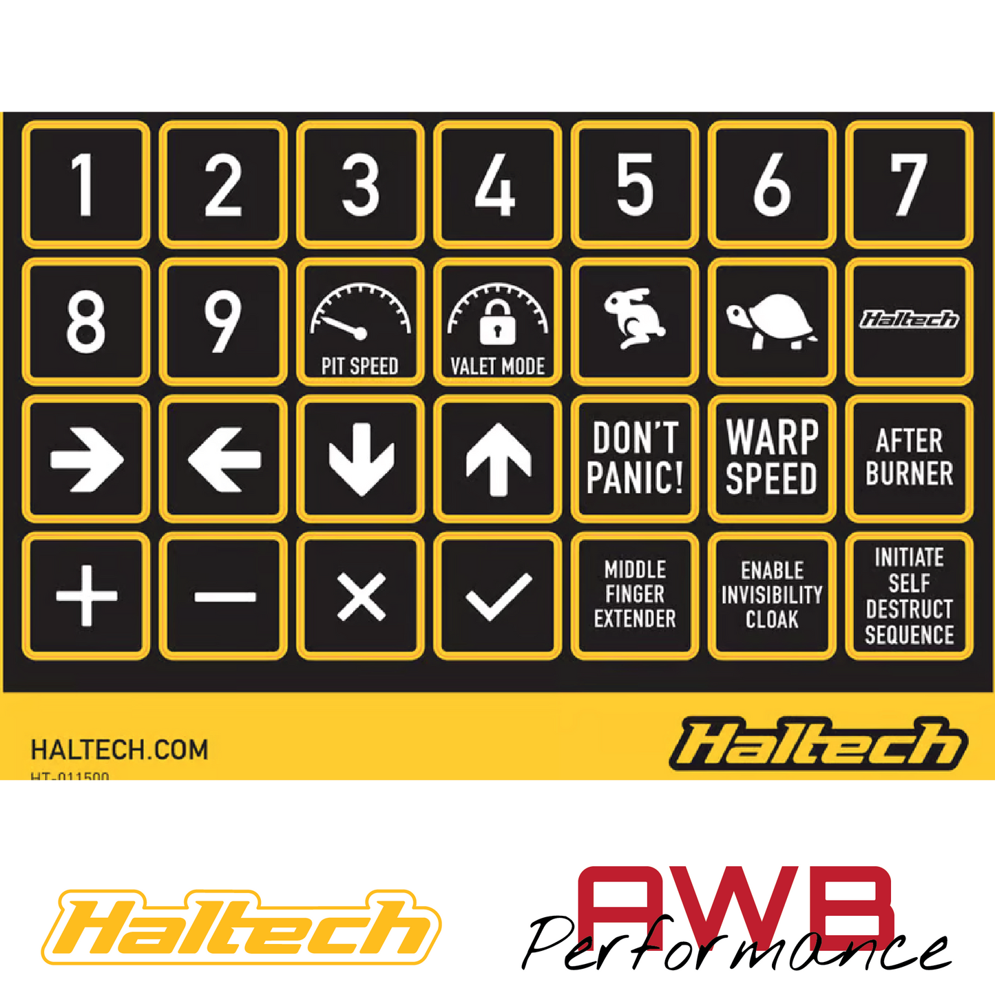 Haltech CAN Keypad Label Set - HT-011500