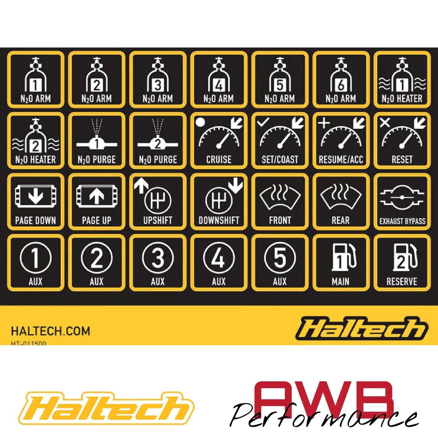 Haltech CAN Keypad Label Set - HT-011500 Haltech