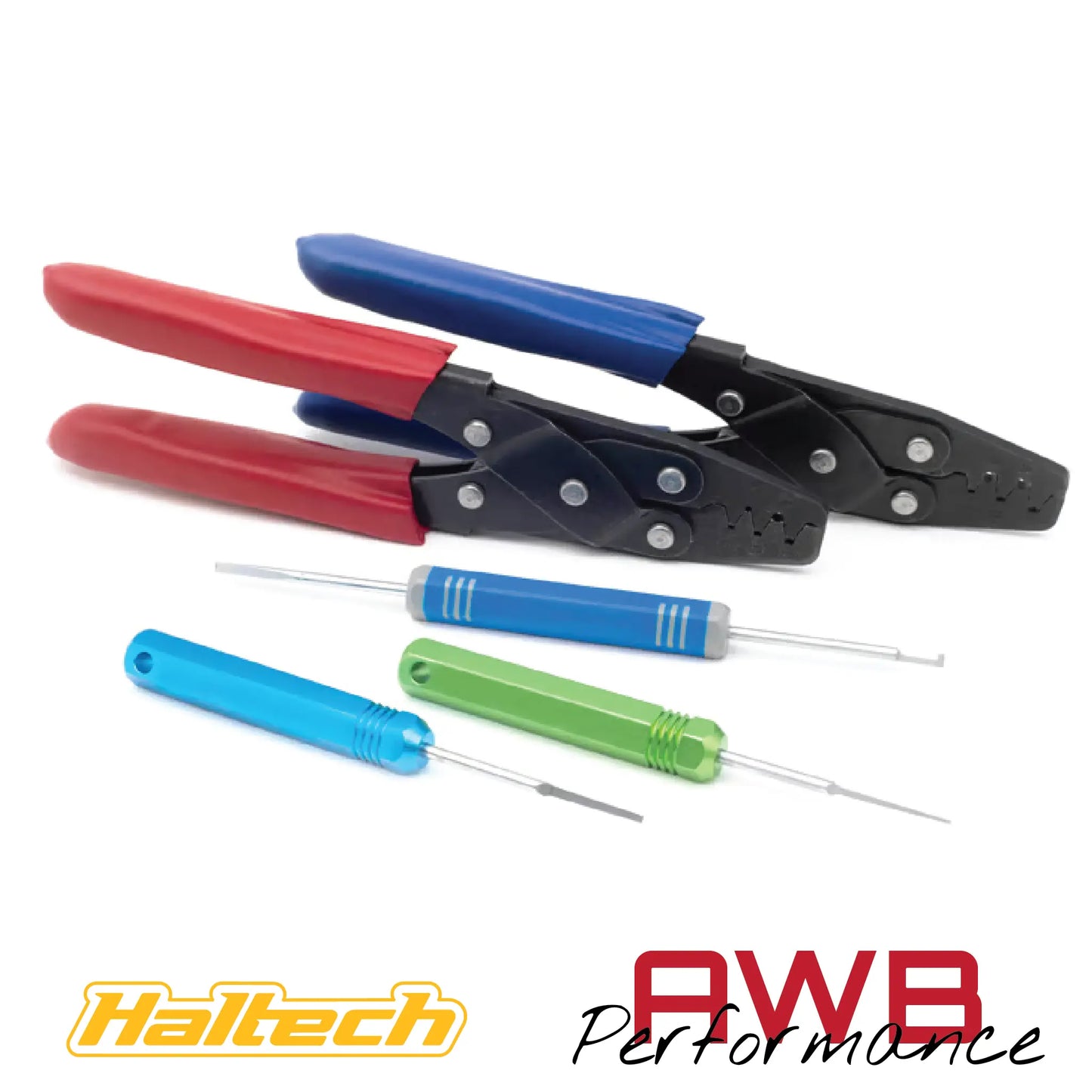 Haltech Dual Crimper Set Inc 3 Pin Removal Tools - HT-070300 Haltech