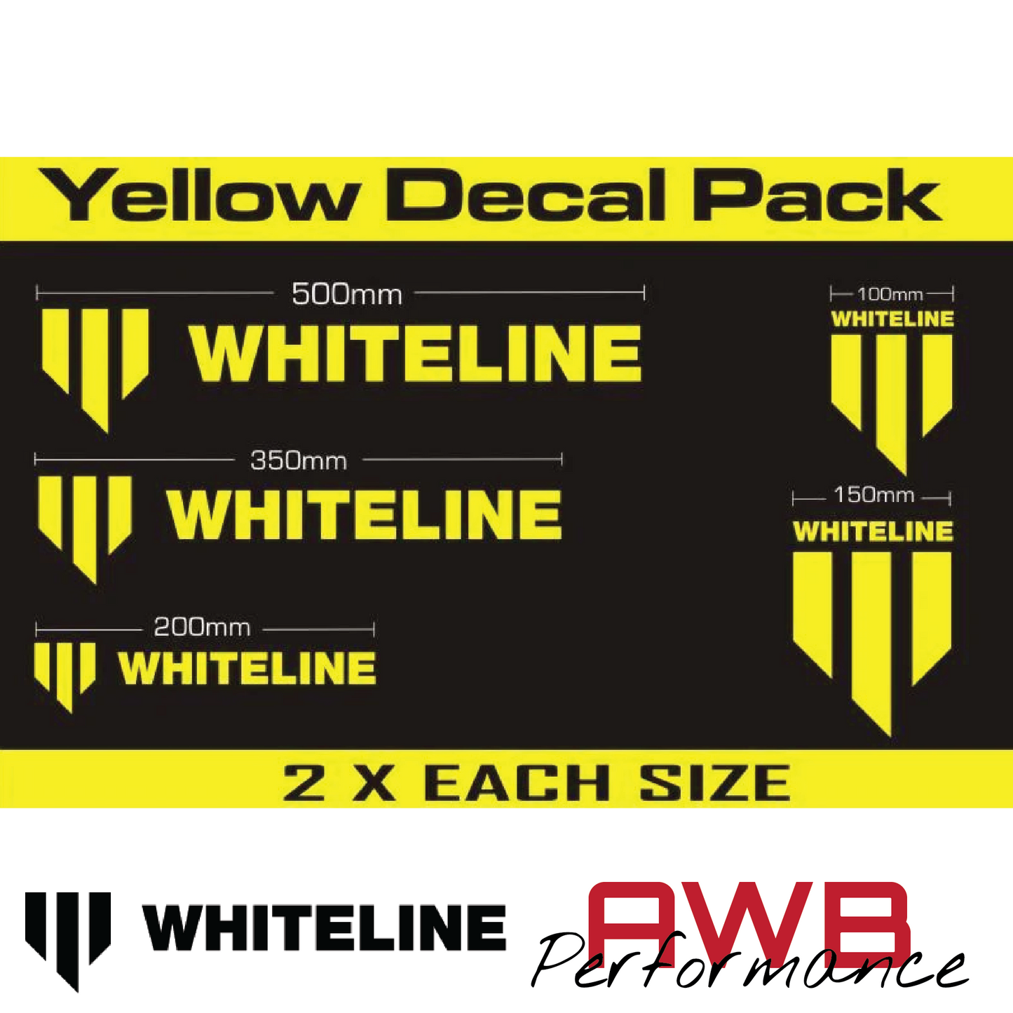 Whiteline Decal Kit 10 Pack - Yellow