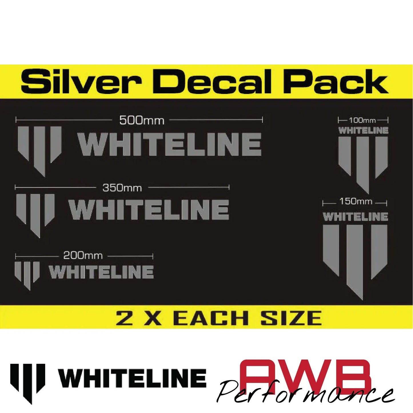 Whiteline Decal Kit 10 Pack - Silver Whiteline