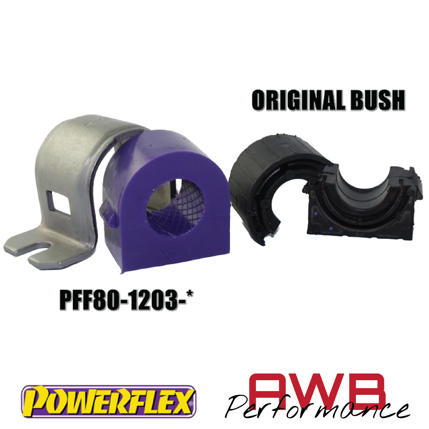 Astra H - Powerflex Front Anti-Roll Bar Mounting Bushes (2 Piece)