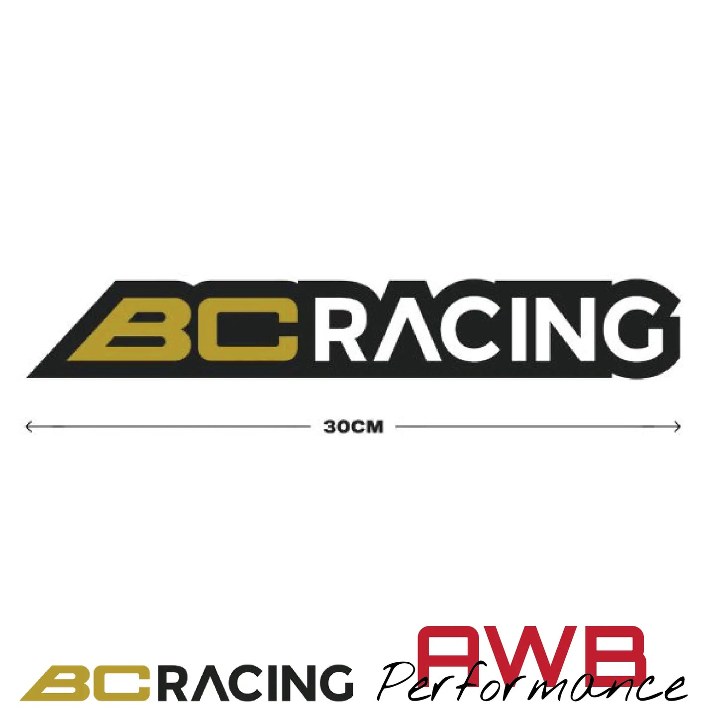 BC Racing 30cm Black/Gold Decal (Black Border) BC Racing