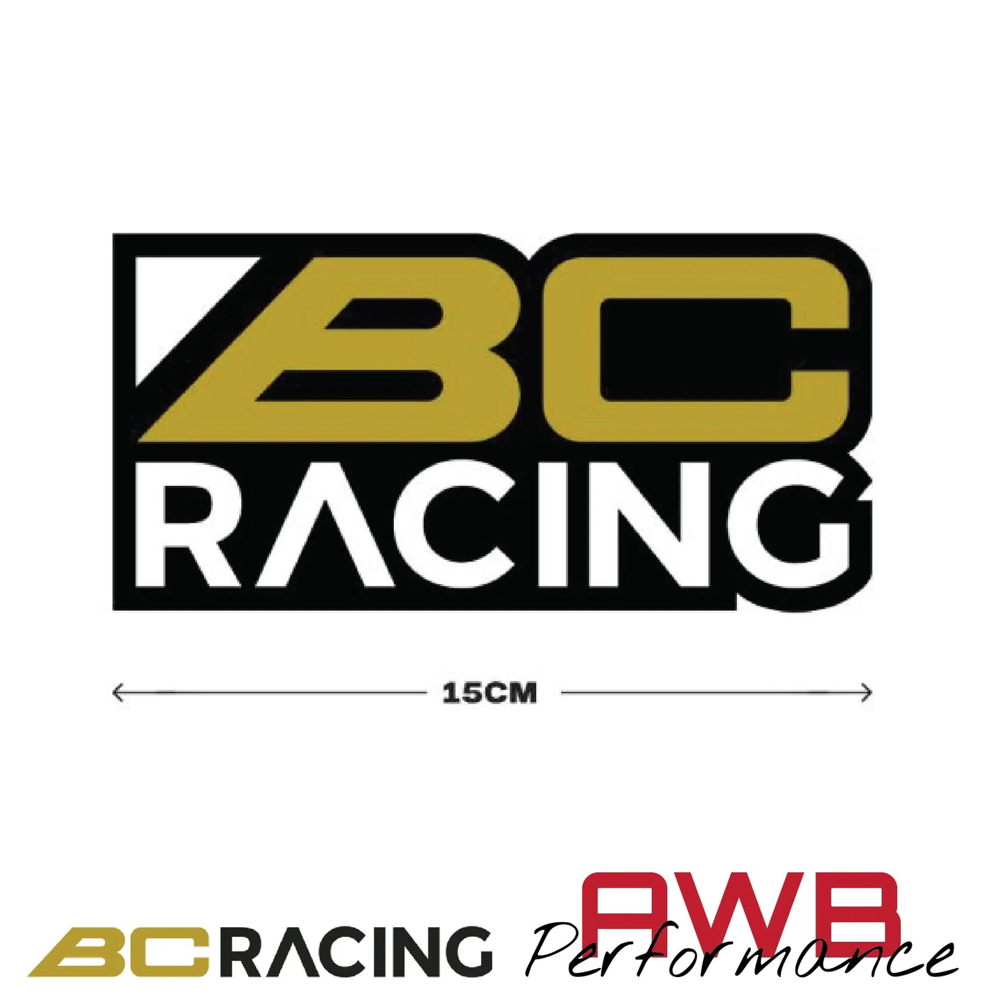 BC Racing 15cm Black/Gold Decal (Black Border) BC Racing