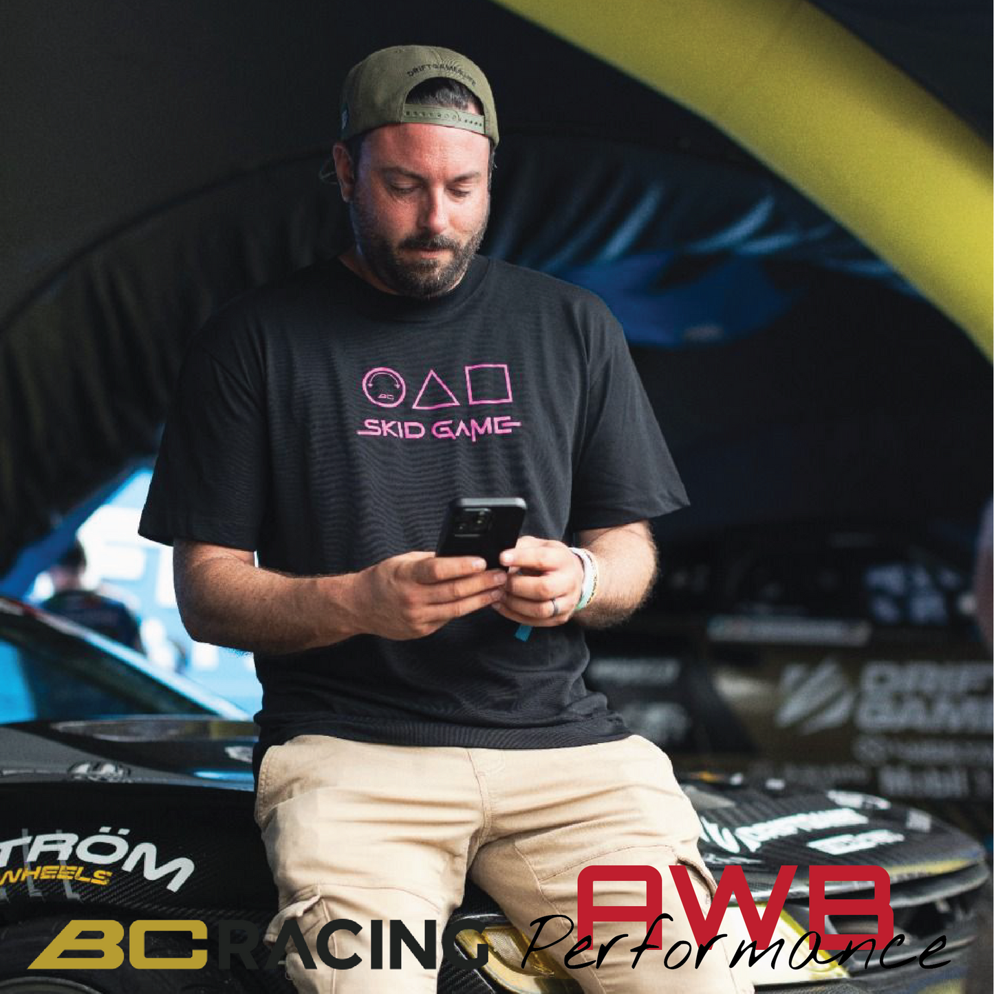 BC Racing 'Skid Game' Black/Pink T-Shirt BC Racing