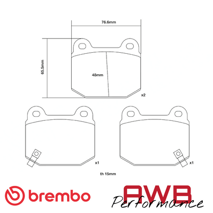 VX220 2.2 - Brembo Sport HP2 Front Brake Pads (288mm)