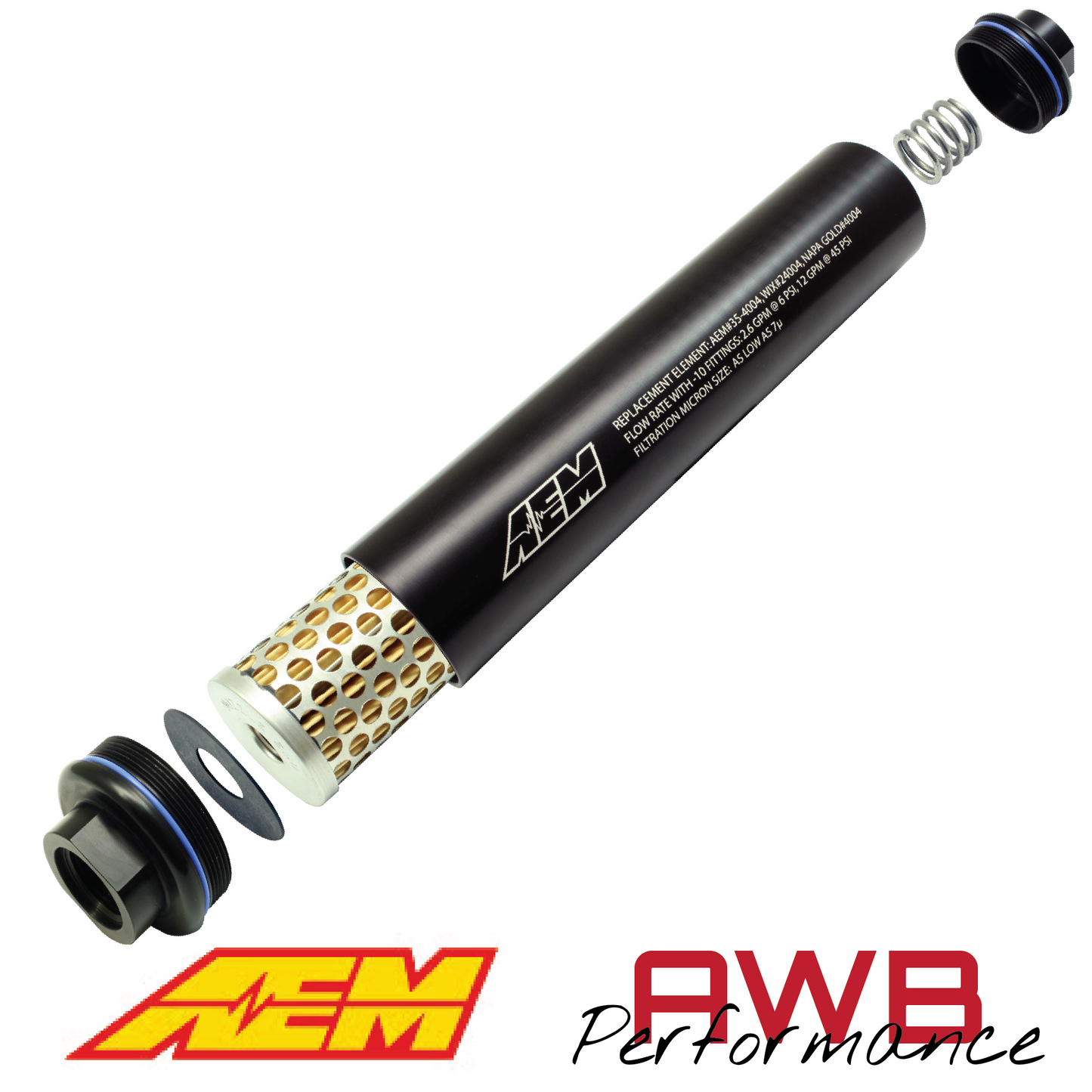 AEM Universal High Volume Fuel Filter - 25-201BK