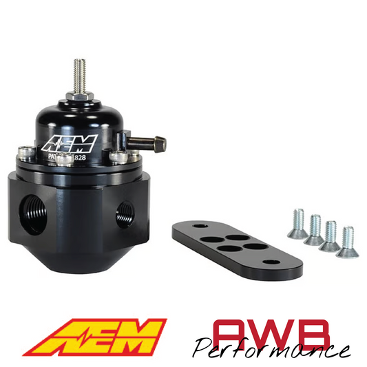 AEM Universal Adjustable Fuel Pressure Regulator - 25-302BK