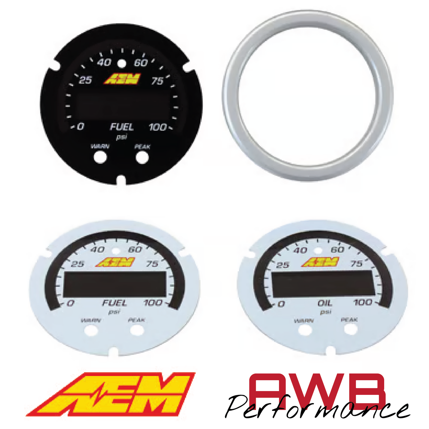 AEM X-Series Fluid Pressure Gauge Accessory Kits - 30-0301-ACC / 30-0307-ACC