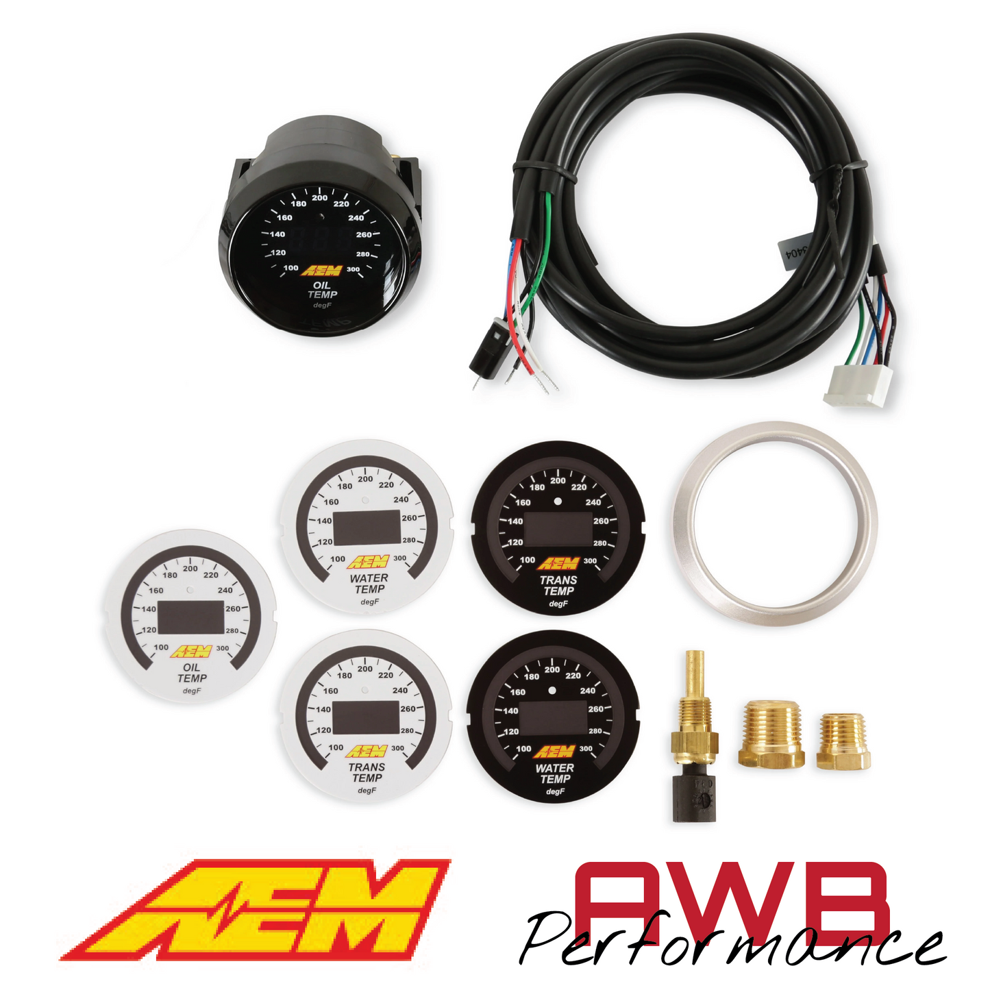 AEM Classic Digital Temperature Gauge Kit - 30-4402