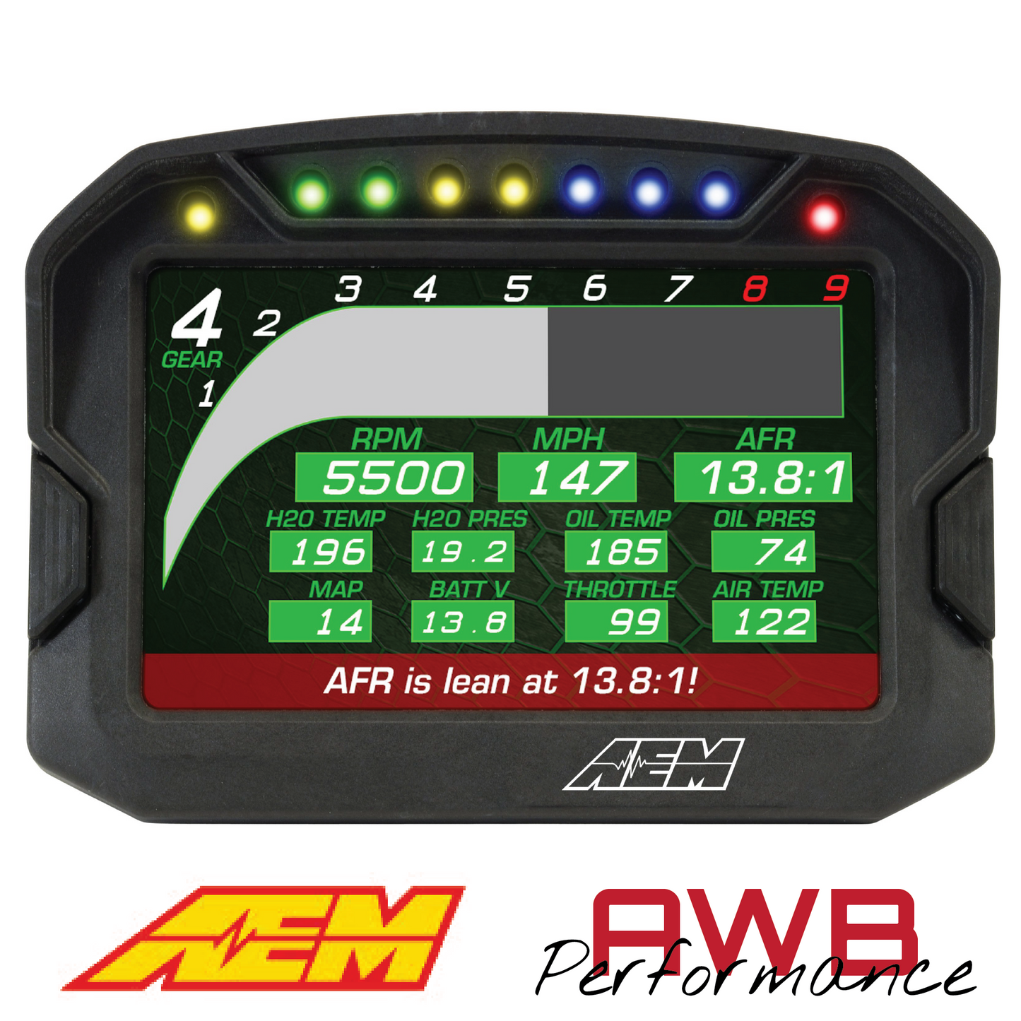 AEM CD-5LG Carbon Logging Display with Internal GPS - 30-5603