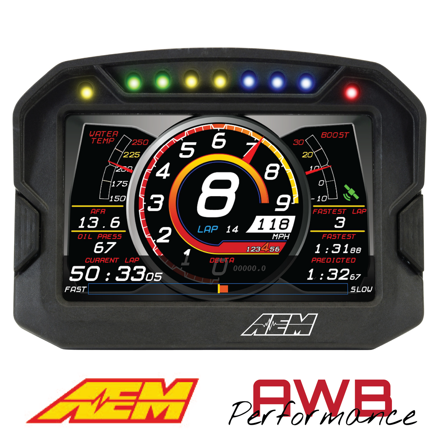 AEM CD-5LG Carbon Logging Display with Internal GPS - 30-5603
