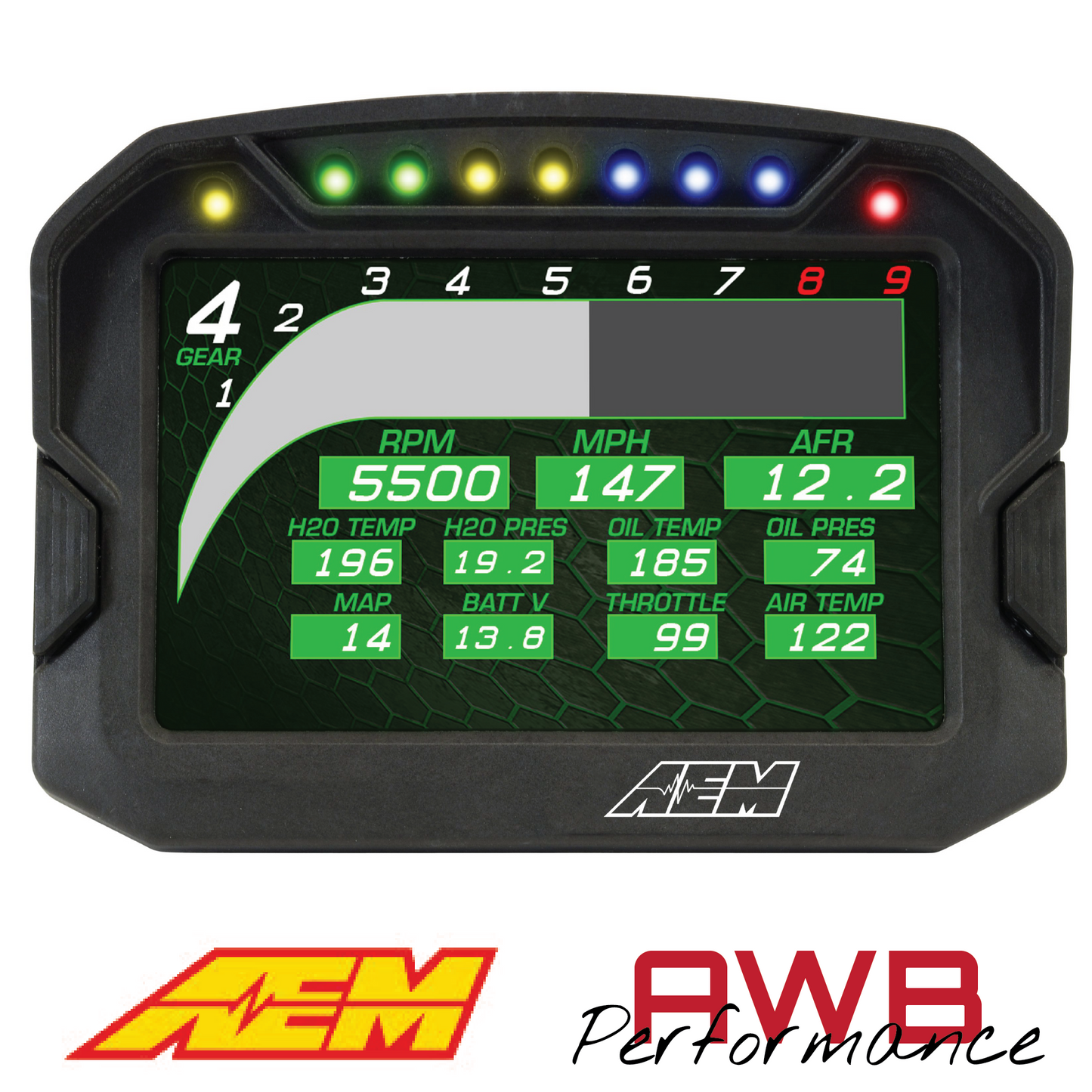 AEM CD-5LG Carbon Logging Display with Internal GPS - 30-5603