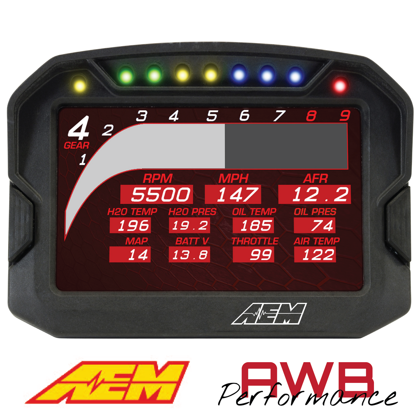 AEM CD-5LG Carbon Logging Display with Internal GPS - 30-5603