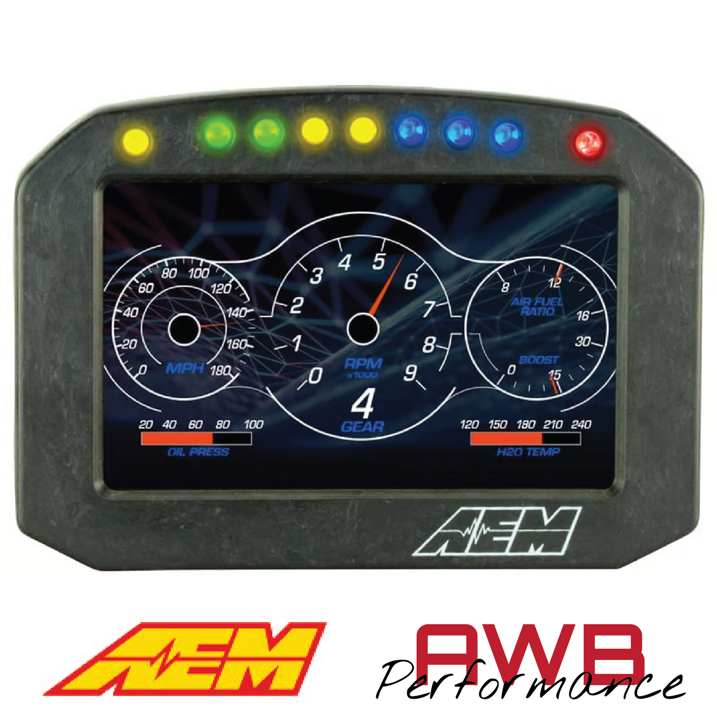 AEM CD-5FLG Carbon Flat Panel Logging Display with Internal GPS - 30-5603F