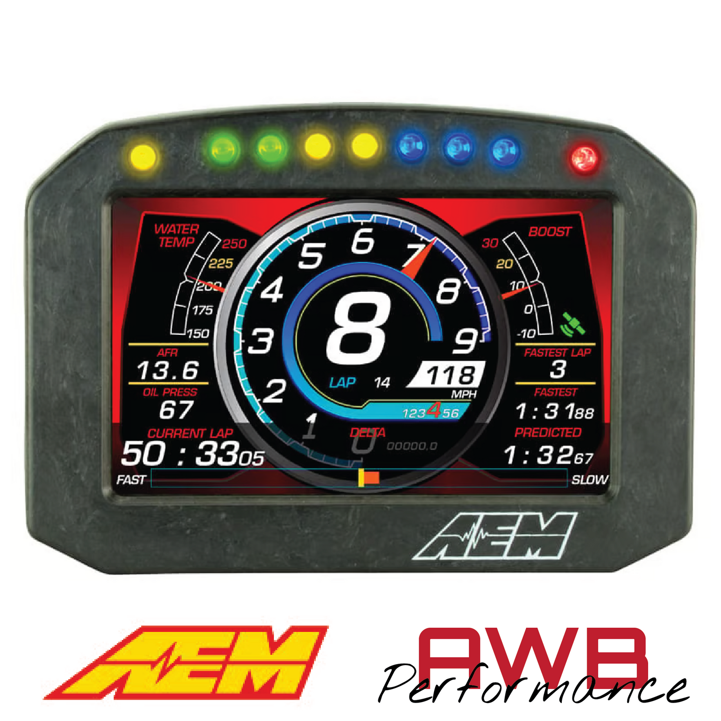 AEM CD-5FLG Carbon Flat Panel Logging Display with Internal GPS - 30-5603F
