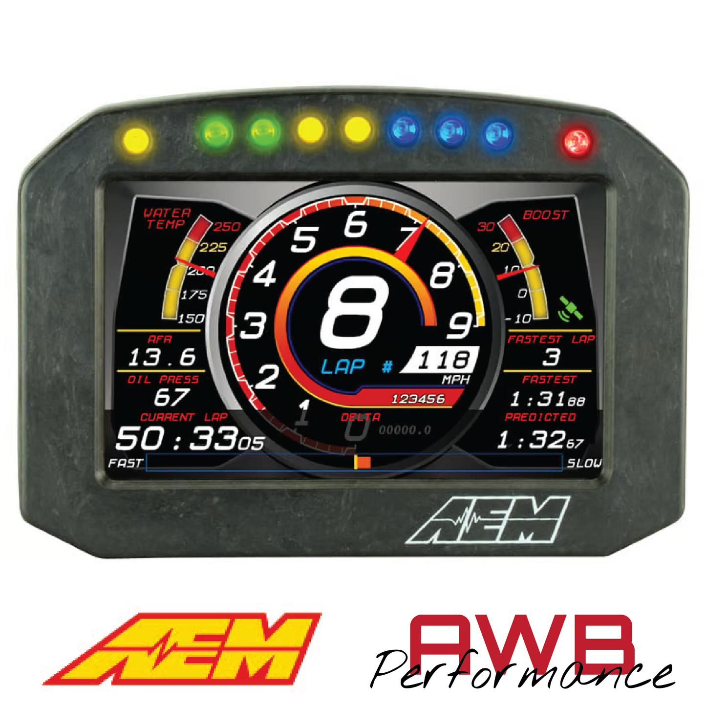 AEM CD-5FLG Carbon Flat Panel Logging Display with Internal GPS - 30-5603F