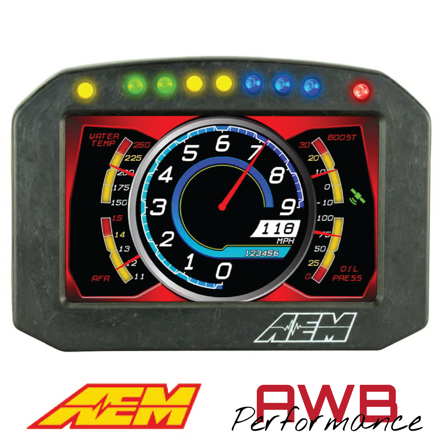 AEM CD-5FLG Carbon Flat Panel Logging Display with Internal GPS - 30-5603F