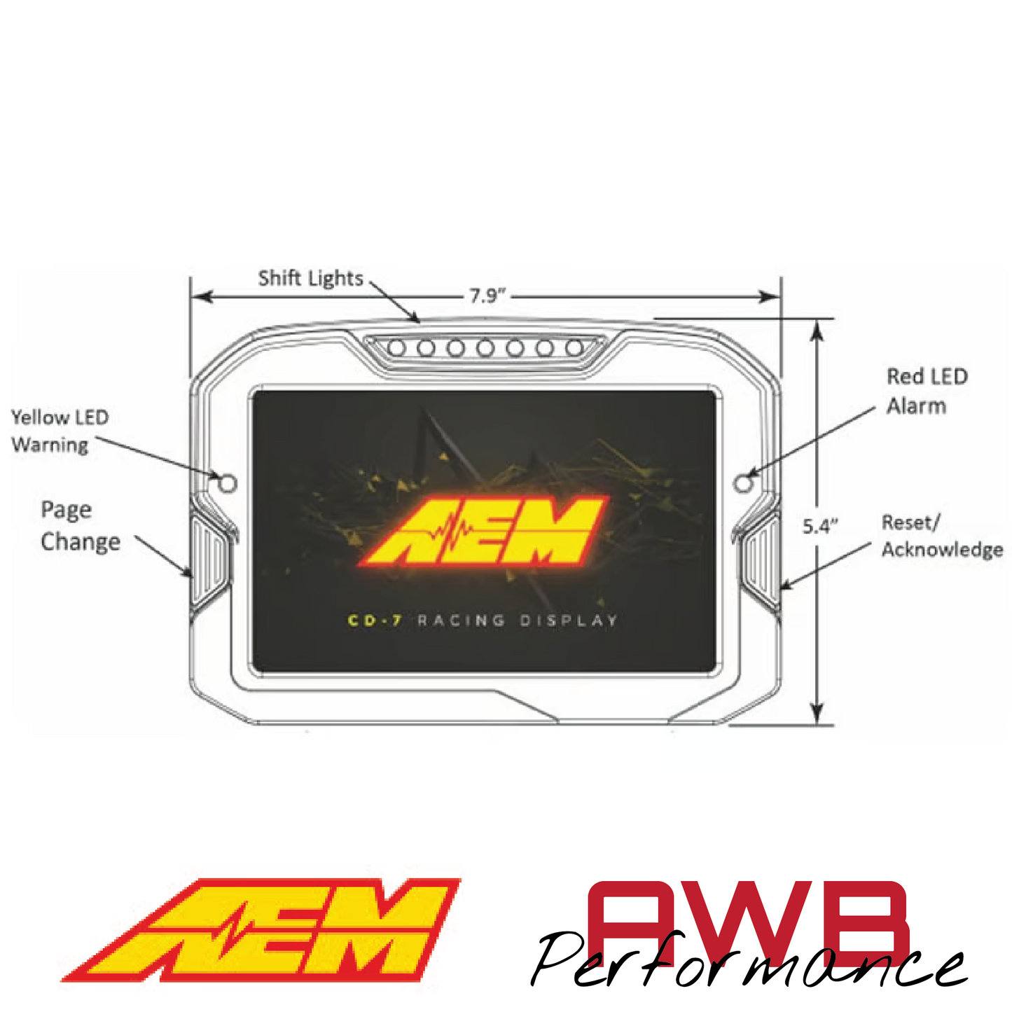 AEM CD-7G Carbon Non-Logging Display with Internal GPS - 30-5702