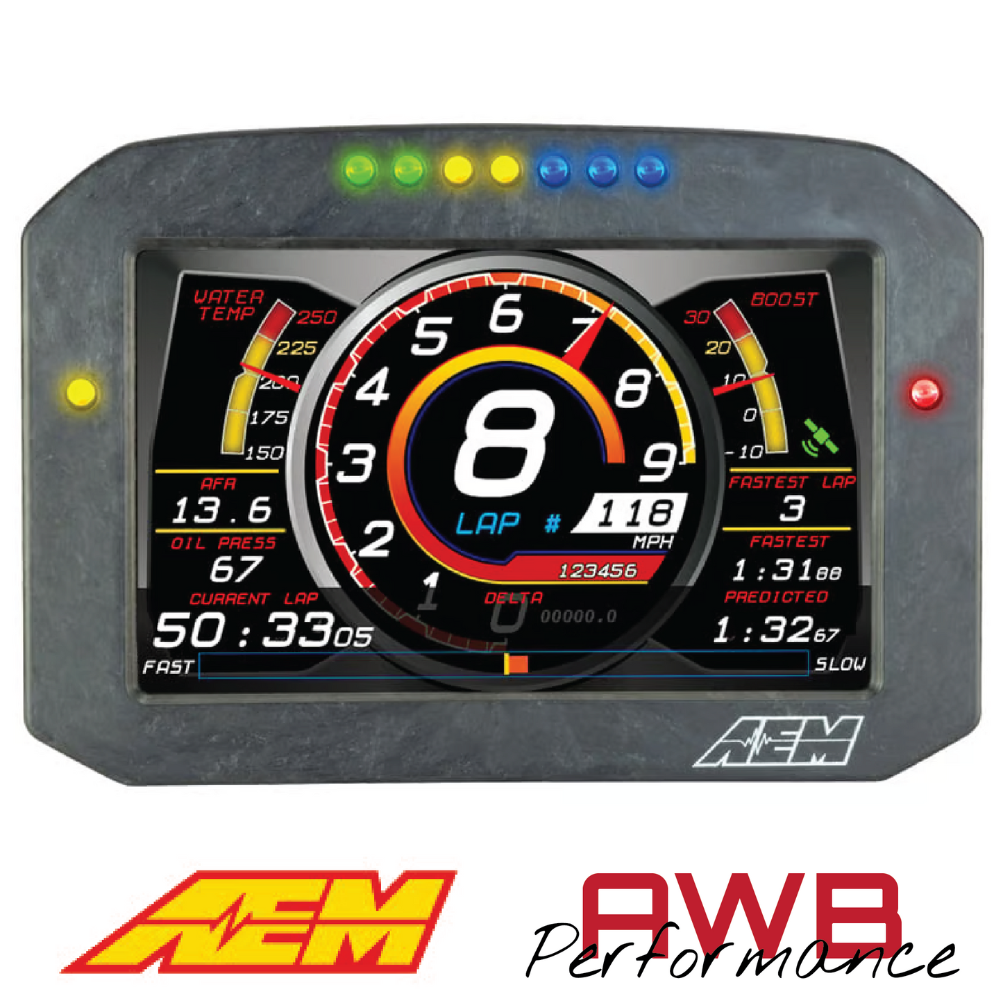 AEM CD-7FL Carbon Flat Panel Logging Display - 30-5701F