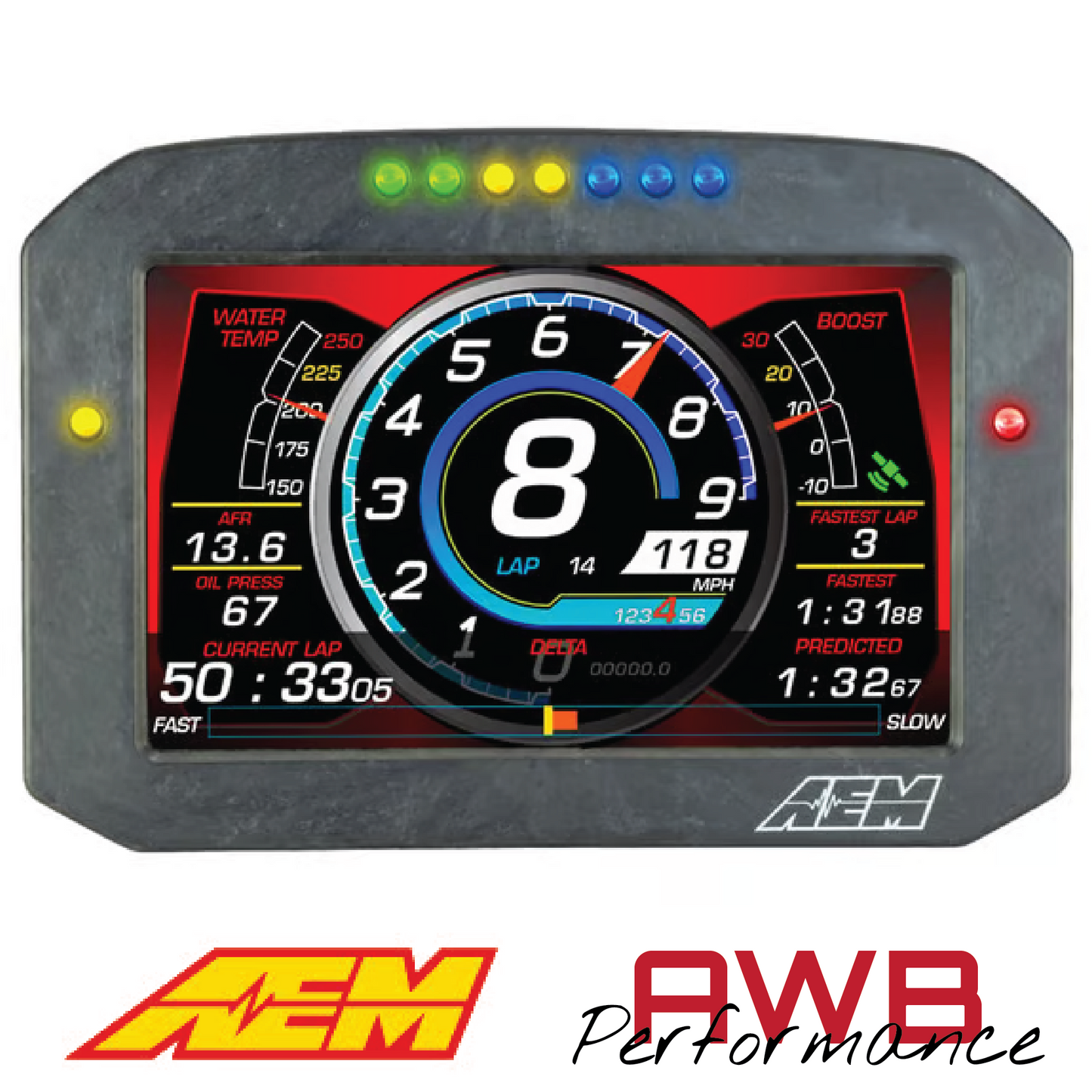 AEM CD-7FL Carbon Flat Panel Logging Display - 30-5701F