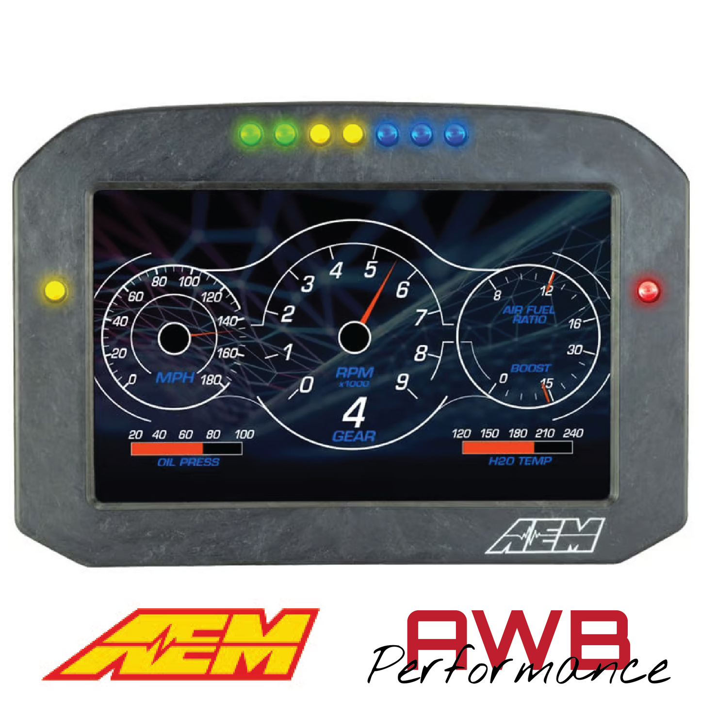 AEM CD-7FL Carbon Flat Panel Logging Display - 30-5701F