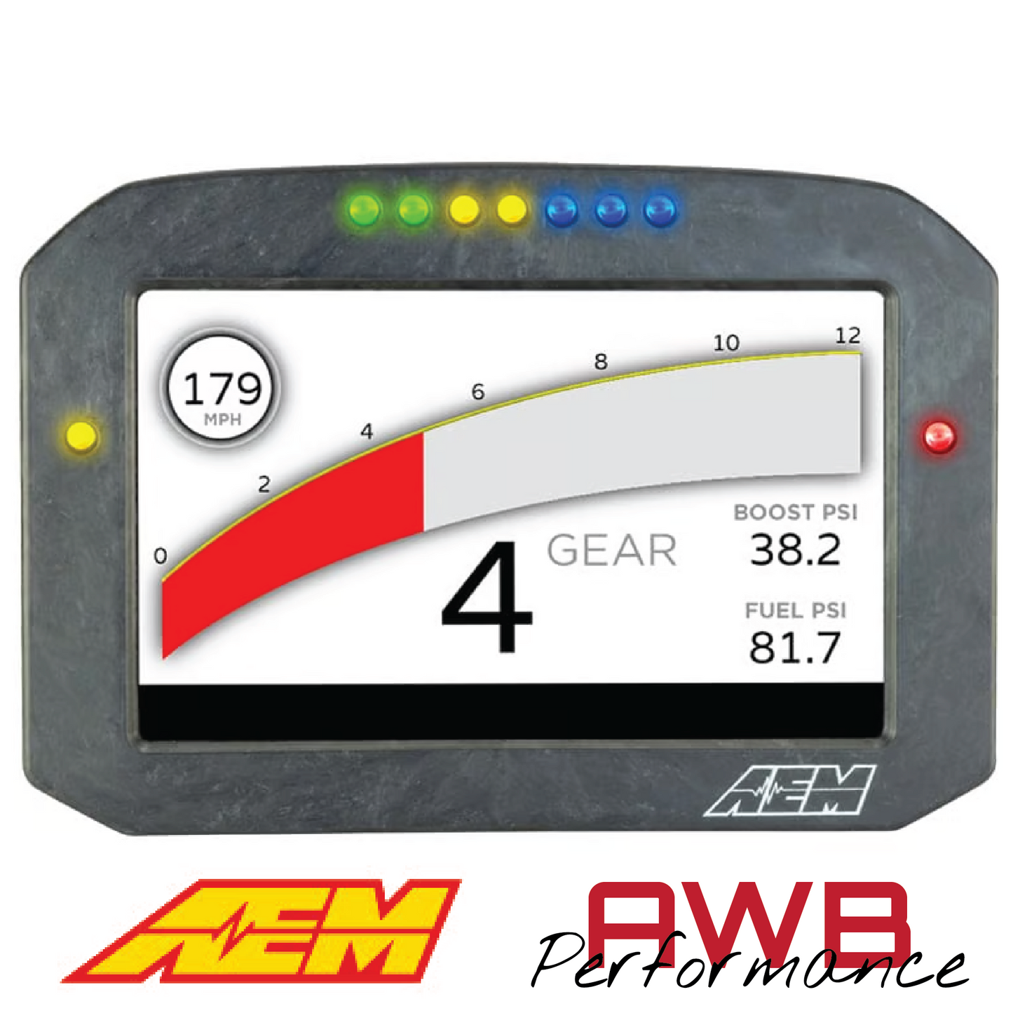 AEM CD-7FL Carbon Flat Panel Logging Display - 30-5701F
