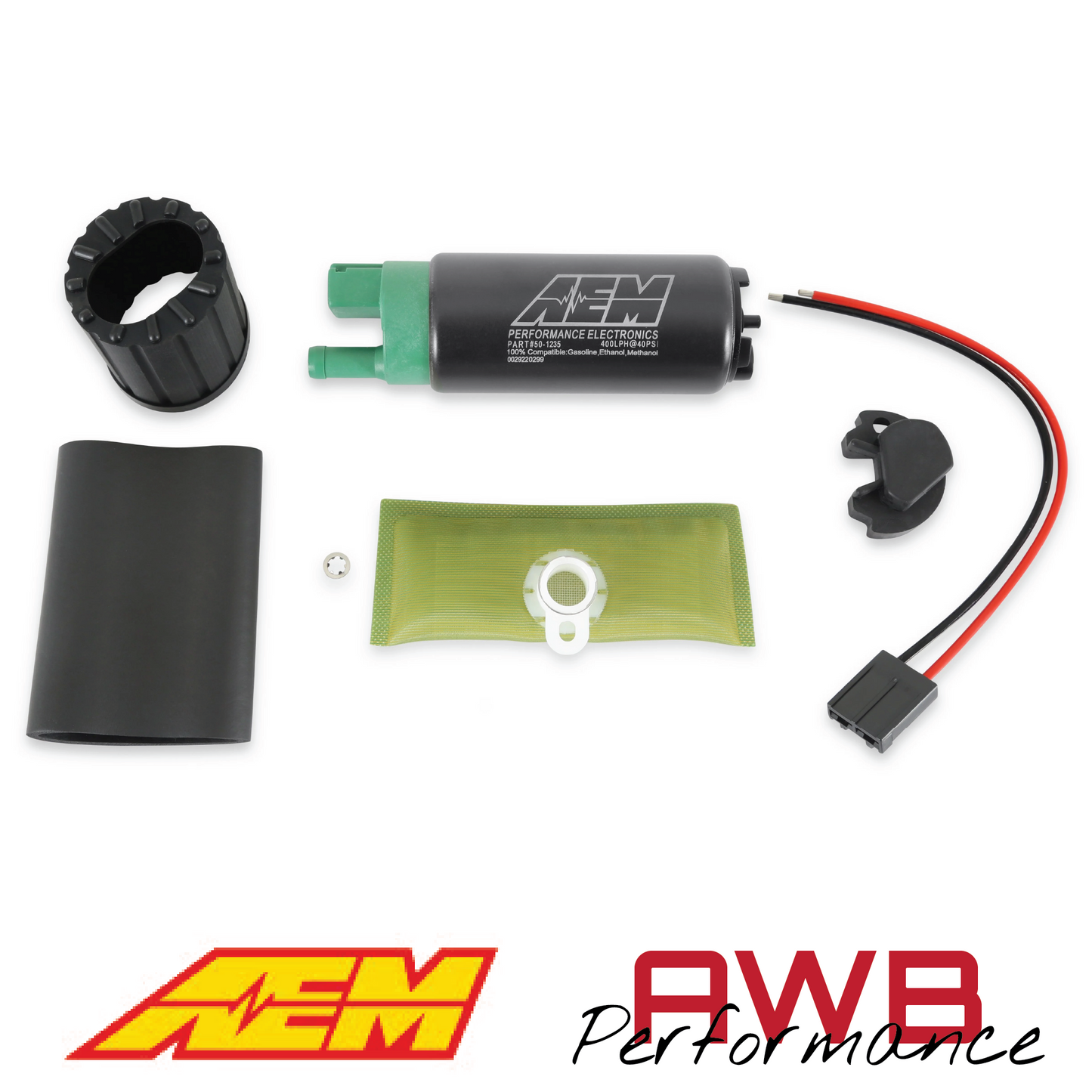 AEM 400LPH E85-Compatible High Flow In-Tank Fuel Pump - Single Barb - 50-1235