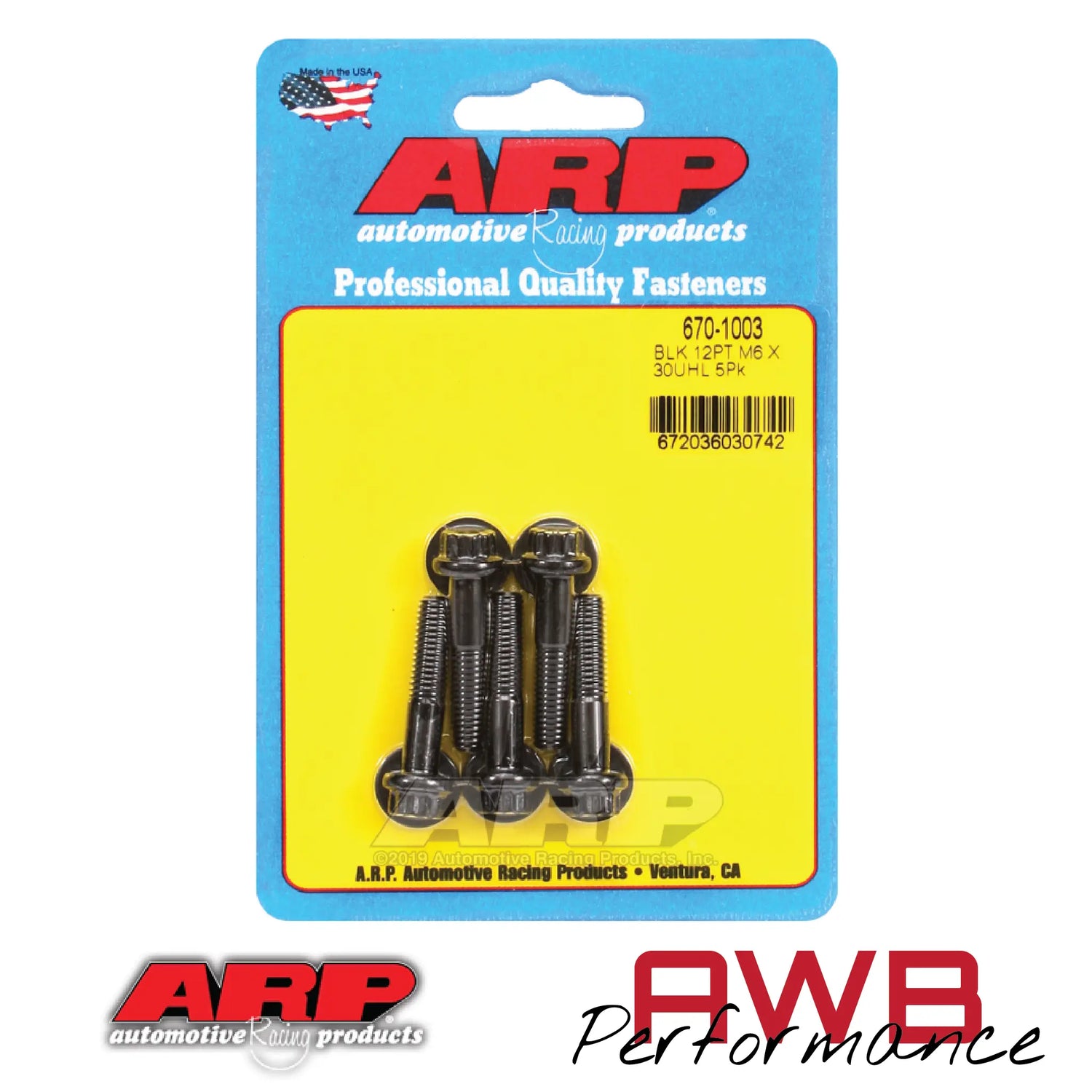 ARP 8740 Chromoly M6x1.0x30 12PT - 670-1003 ARP