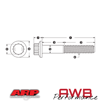 ARP 8740 Chromoly M10x1.5x25 12PT - 672-1002