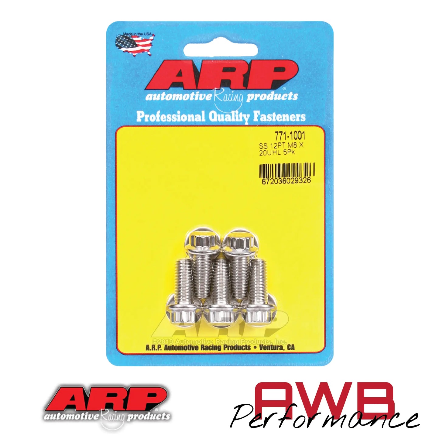 ARP Stainless Steel M8x1.25x20 12PT - 771-1001 ARP