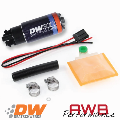 DeatschWerks DW300C 340lph Universal Fuel Pump With Mounting Clips - 9-309-1000