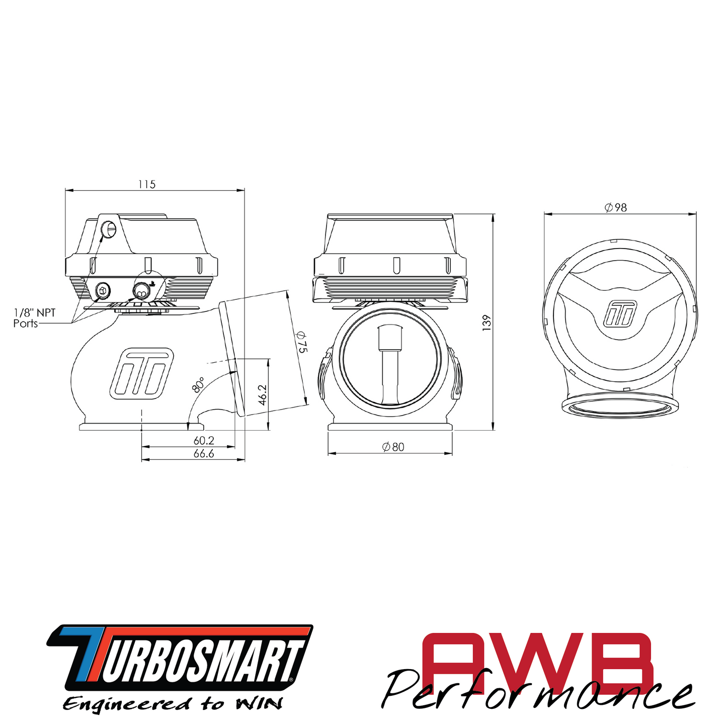 Turbosmart GenV PowerGate60CG ‘Compressed Gas’